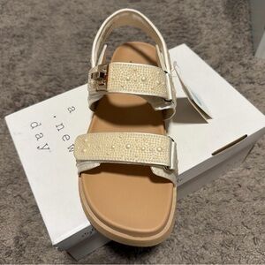 a new day Cream Pearl-Embellished Women's Sandals